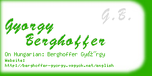 gyorgy berghoffer business card